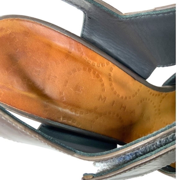 Chie MIHARA Taupe Beige Genuine Leather Closed Toe Heeled Sandal US Sz 8.5 - Picture 9 of 11